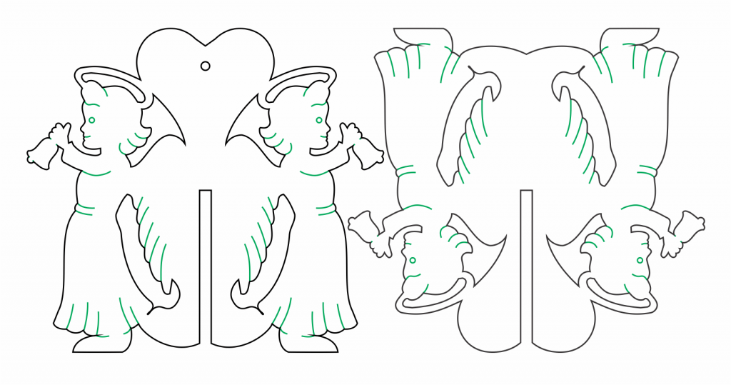 Esfera 3D «Ángeles» — vector para corte CNC