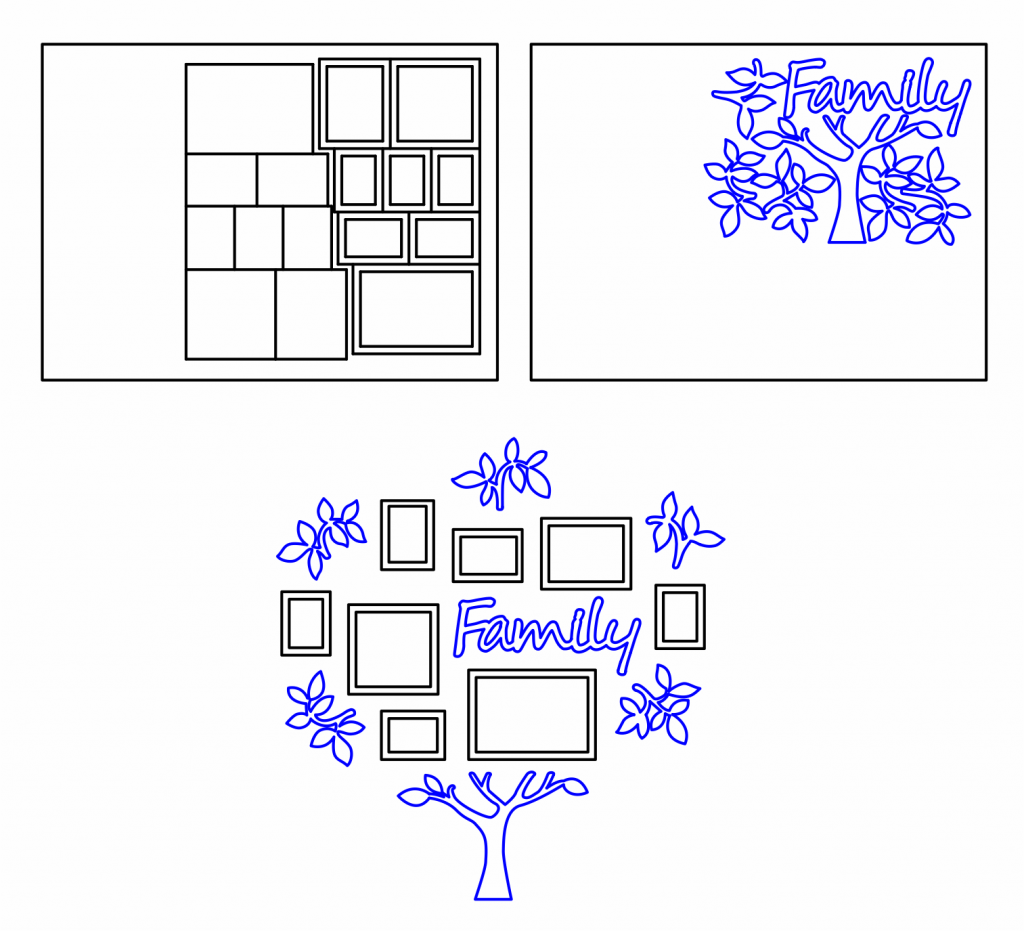 Set de marcos «Árbol» — vector para corte CNC