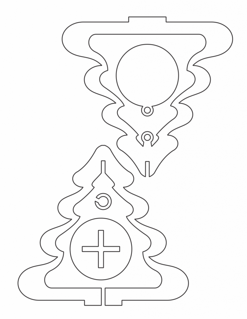 Pino con esfera colgante — vector para corte CNC