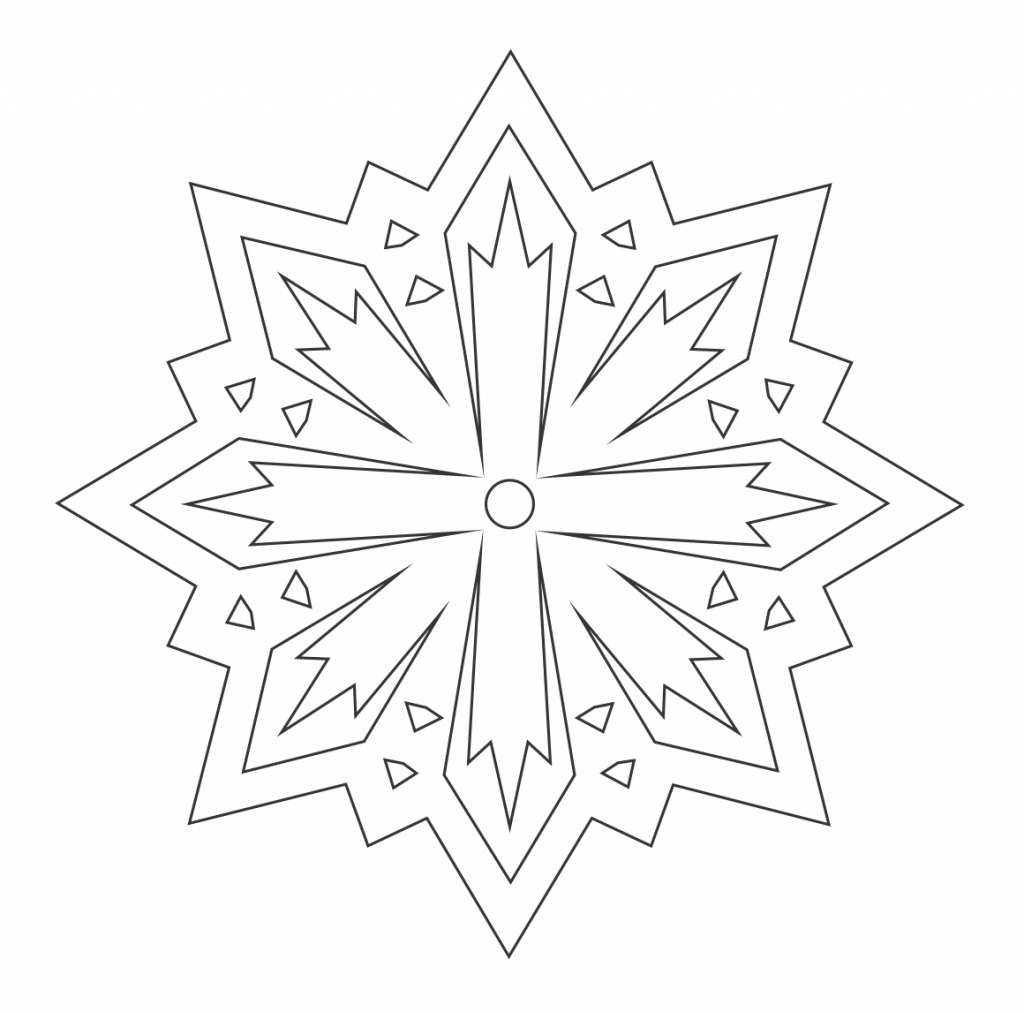 Copo de nieve 1 — vector para corte CNC