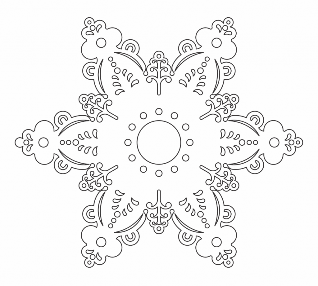 Copo de nieve 16 — vector para corte CNC