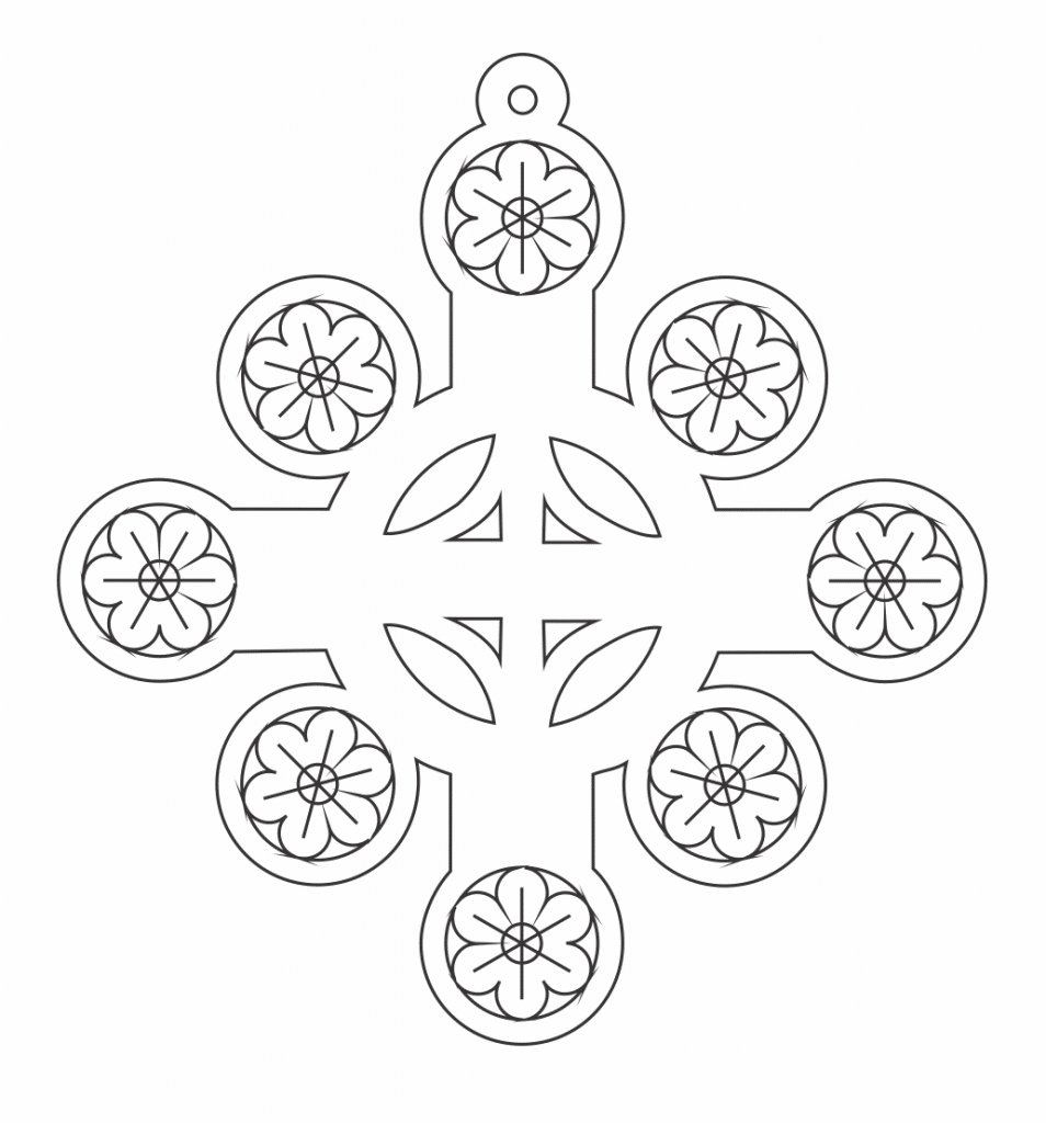 Copo de nieve 2 — vector para corte CNC