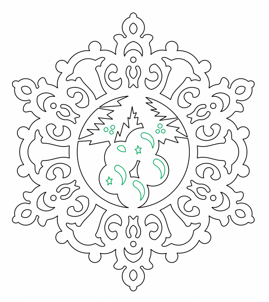 Copo de nieve 54 — vector para corte CNC