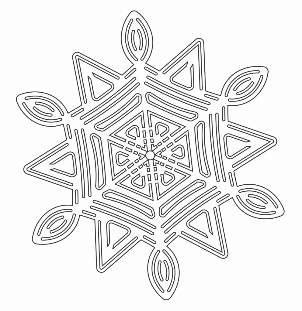 Copo de nieve 8 — vector para corte CNC