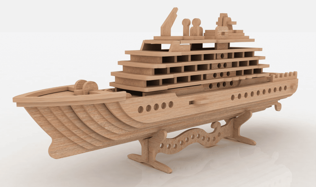 Crucero 3D con base — vector para corte CNC
