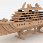 Crucero 3D con base - Vector descarganle para corte CNC y grabado laser gratis | Stanser