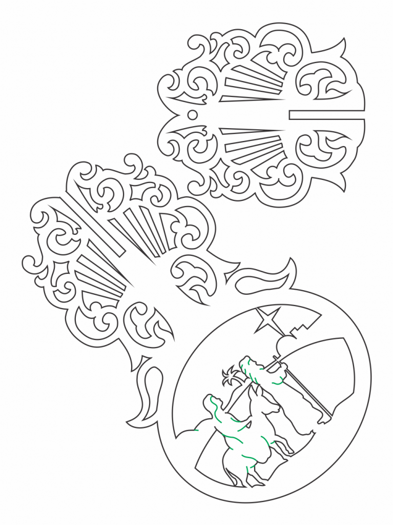 Esfera 3D «María y José» — vector para corte CNC