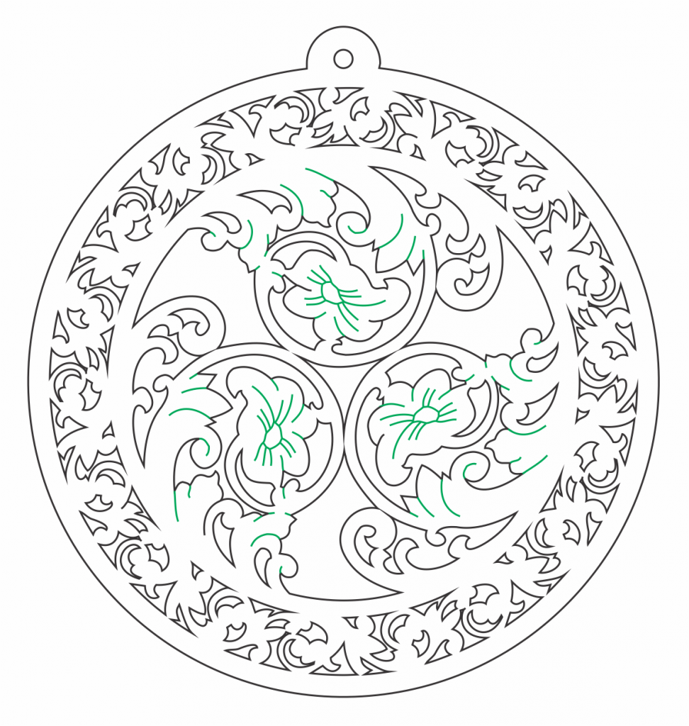 Esfera «Flores» — vector para corte CNC