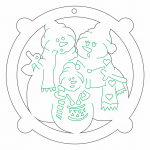 Esfera "Familia de Nieve" - Vector descarganle para corte CNC y grabado laser gratis | Stanser