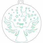 Esfera "Ángel y estrellas" - Vector descarganle para corte CNC y grabado laser gratis | Stanser
