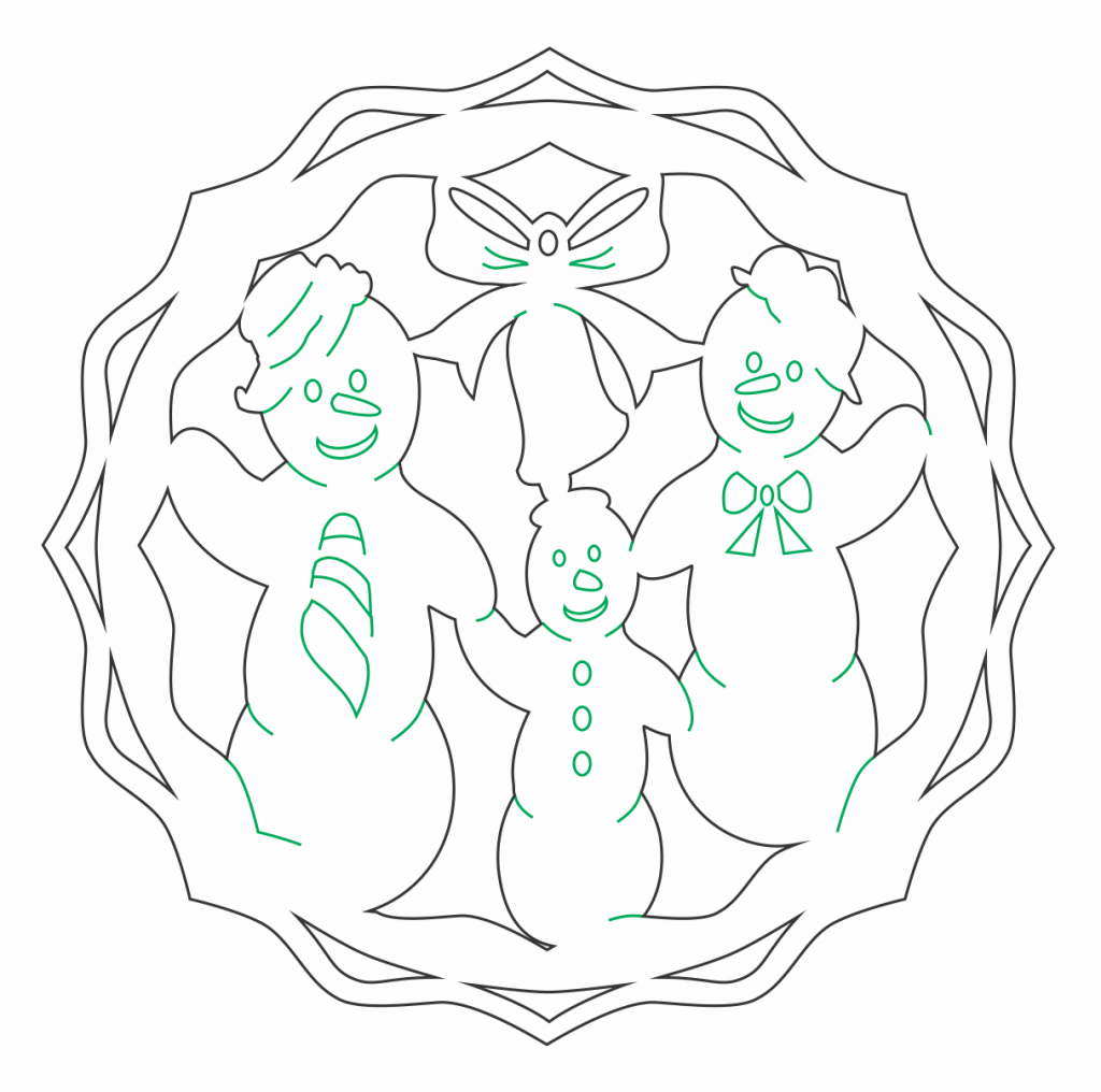 Esfera «Muñecos de nieve» — vector para corte CNC