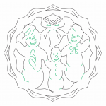 Esfera "Muñecos de nieve" - Vector descarganle para corte CNC y grabado laser gratis | Stanser