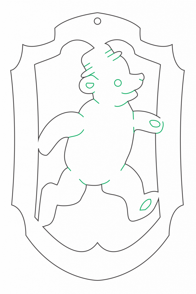 Esfera «Oso» — vector para corte CNC