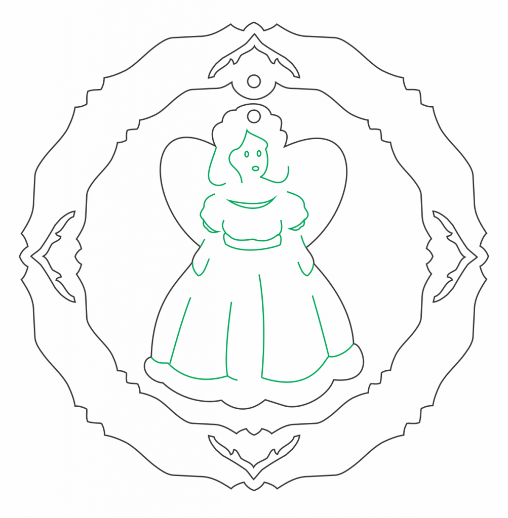 Esfera «Angelita» — vector para corte CNC