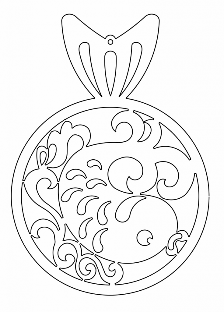 Esfera «Pez» — vector para corte CNC