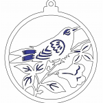 Esfera "Ave en rama" - Vector descarganle para corte CNC y grabado laser gratis | Stanser