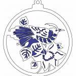 Esfera "Ave en flor" - Vector descarganle para corte CNC y grabado laser gratis | Stanser