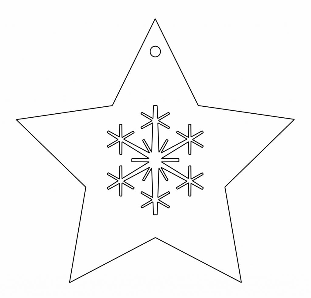 Estrella de 5 picos «Copo de nieve» — vector para corte CNC