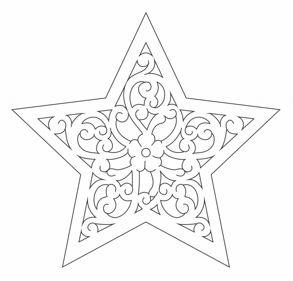 Estrella decorativa «Flor» — vector para corte CNC