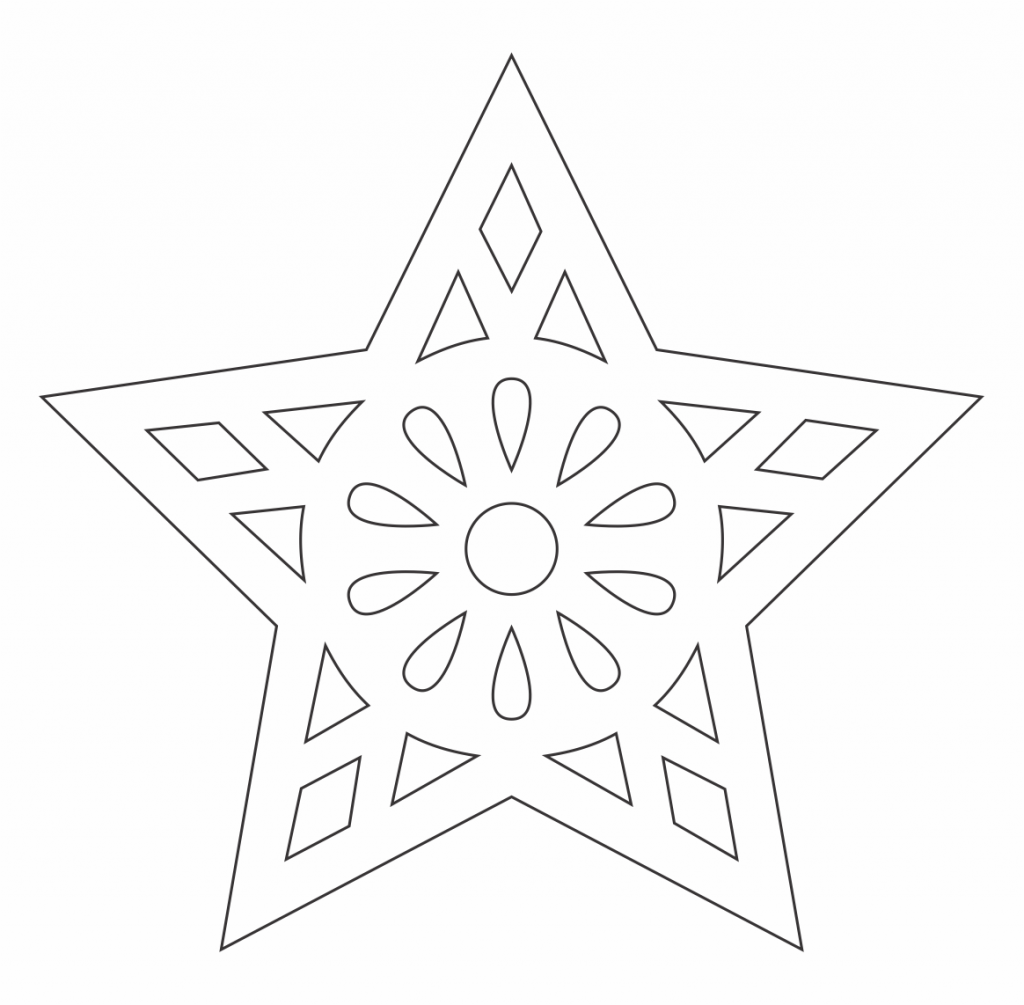Estrella de figuras geométricas — vector para corte CNC