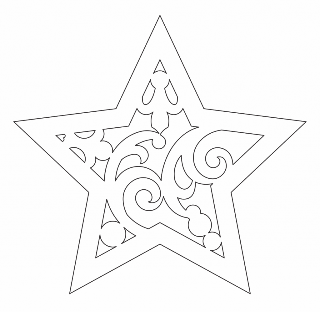 Estrella decorativa clásica — vector para corte CNC