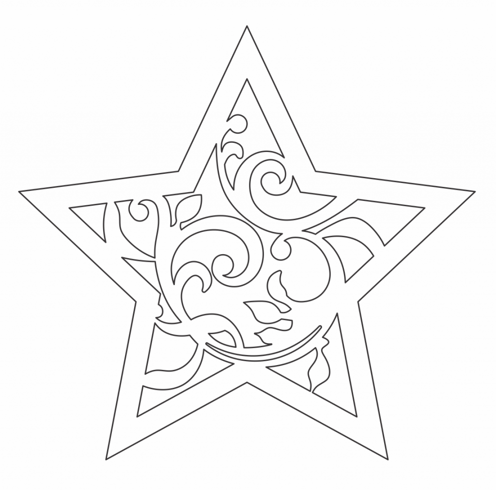 Estrella decorativa clásica 2 — vector para corte CNC