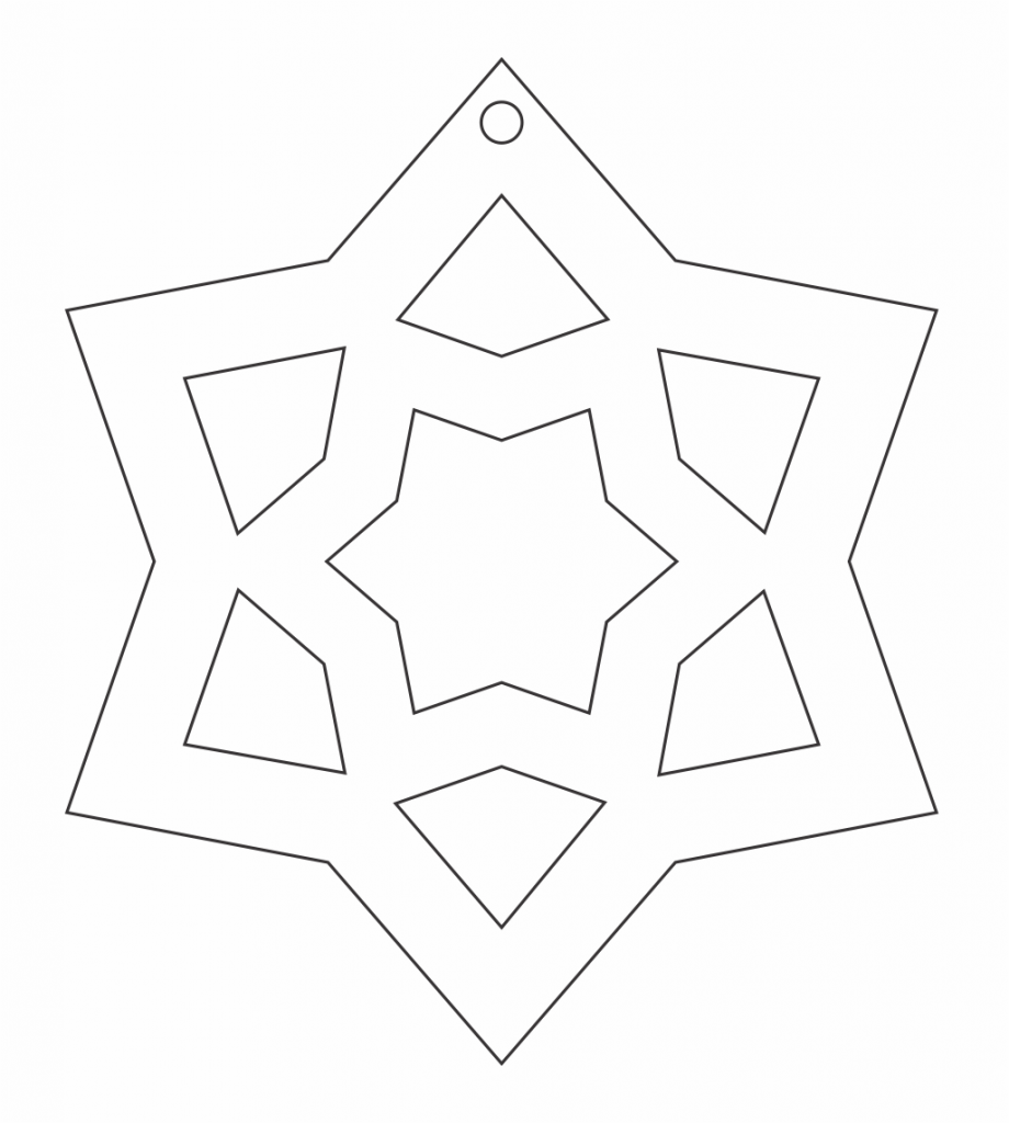 Estrella de 6 picos — vector para corte CNC