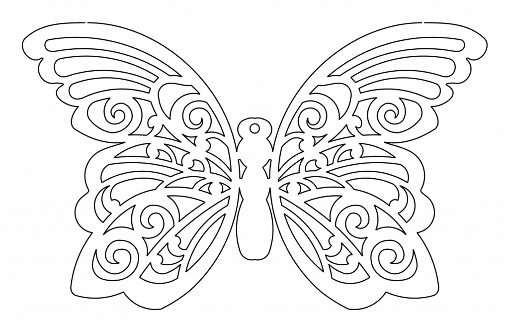 Mariposa espirales — vector para corte CNC