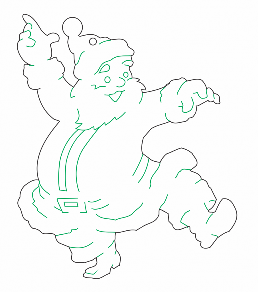 Santa Bailador — vector para corte CNC