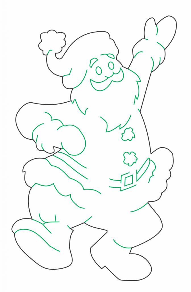 Santa contento — vector para corte CNC