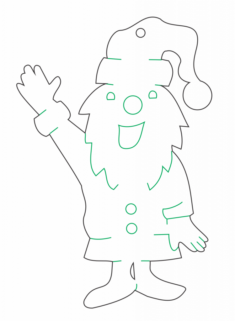 Esfera «Santa saluda» — vector para corte CNC