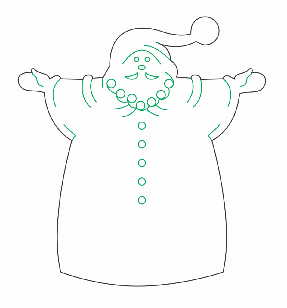 Santa de brazos abiertos — vector para corte CNC