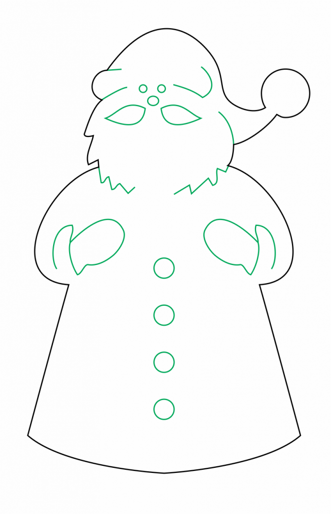 Decoración de Santa 1 — vector para corte CNC