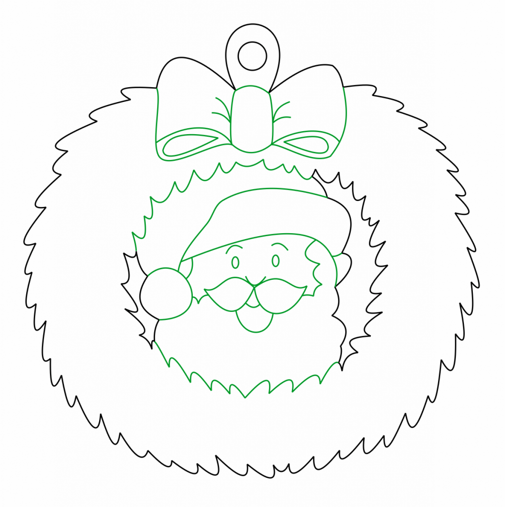 Corona navideña «Santa» — vector para corte CNC