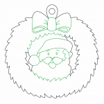 Corona navideña "Santa" - Vector descarganle para corte CNC y grabado laser gratis | Stanser