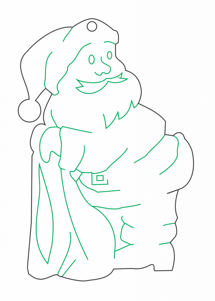 Santa Claus con saco — vector para corte CNC