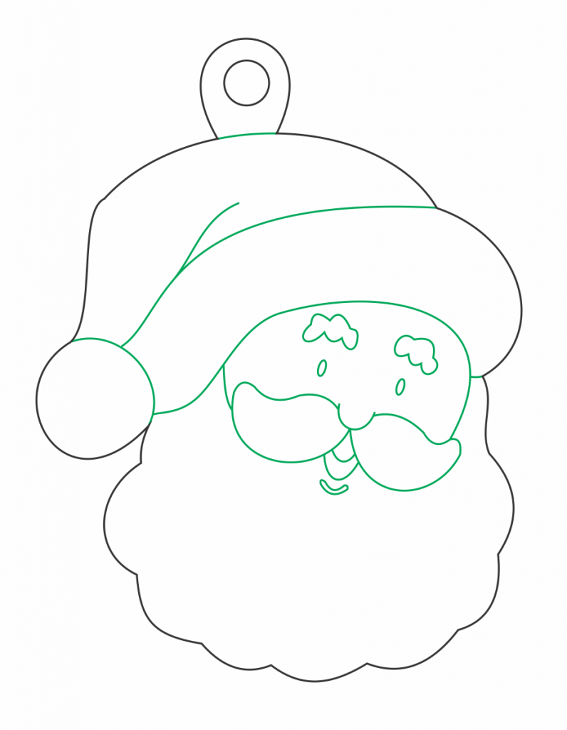 Esfera «Rostro de Santa» 2 — vector para corte CNC