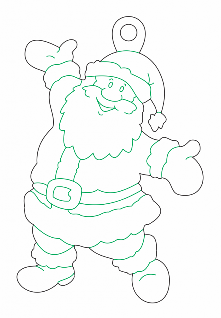 Santa Feliz 2 — vector para corte CNC