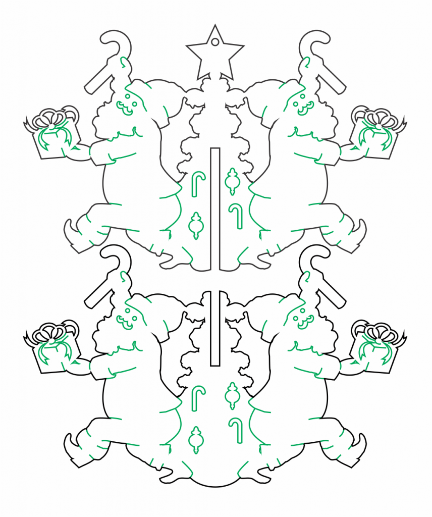 Esfera 3D de Santas — vector para corte CNC