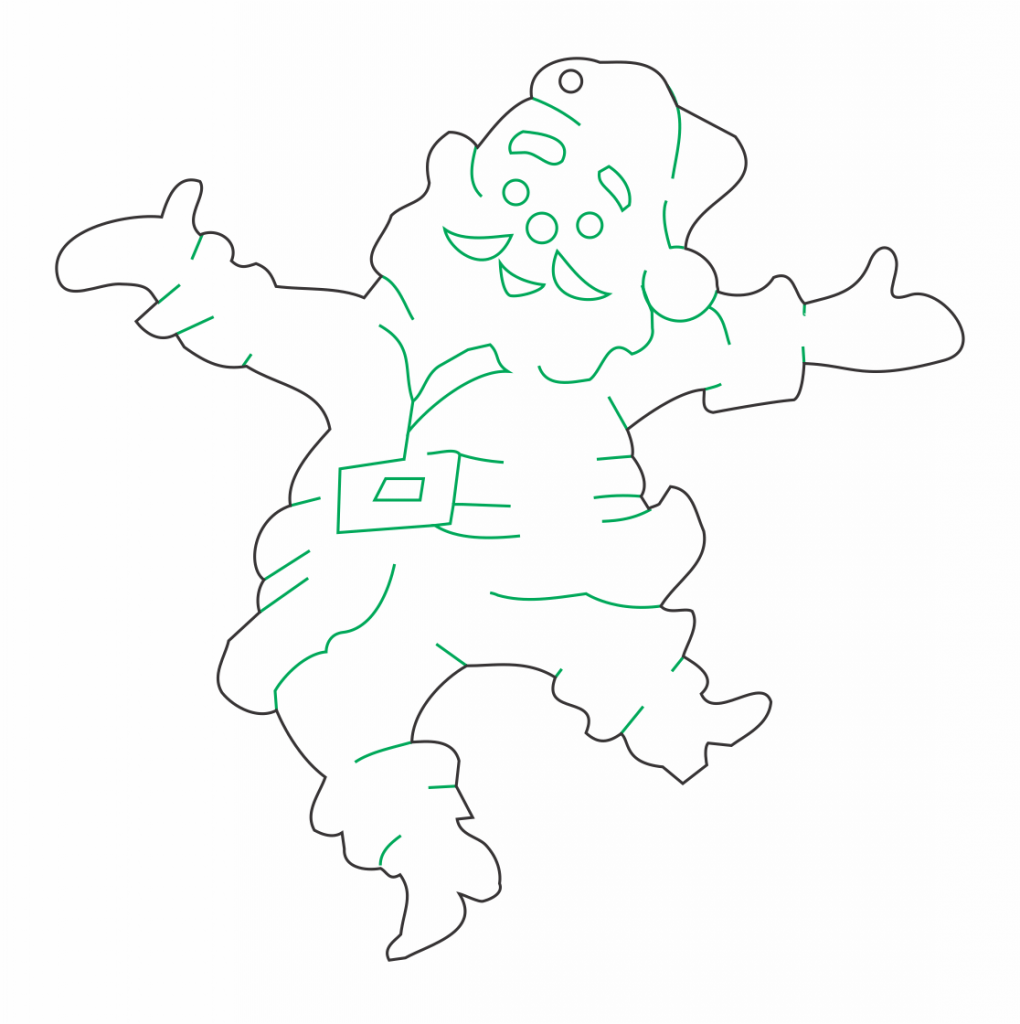 Santa saltando — vector para corte CNC