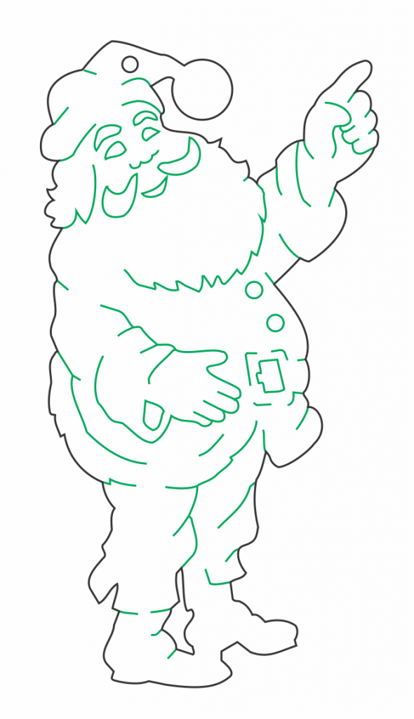 Santa Claus sonriente — vector para corte CNC