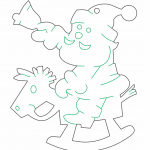 Santa en caballo de madera - Vector descarganle para corte CNC y grabado laser gratis | Stanser