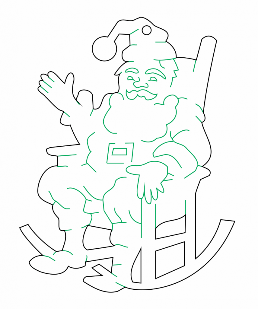 Santa Saludando — vector para corte CNC