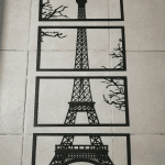 Torre Eiffel en 4 cuadros - Vector descarganle para corte CNC y grabado laser gratis | Stanser