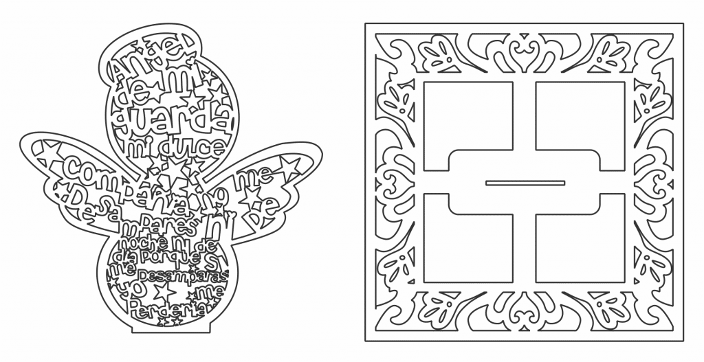 Ángel de la Guarda «Estrellas» — vector para corte CNC