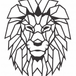 Cabeza de león geométrica - Vector descarganle para corte CNC y grabado laser gratis | Stanser