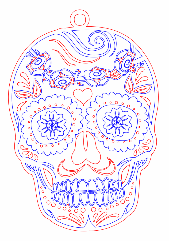 Esfera de calavera «Guirnalda» — vector para corte CNC