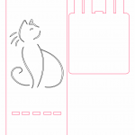 Base para celular "Gato" - Vector descarganle para corte CNC y grabado laser gratis | Stanser
