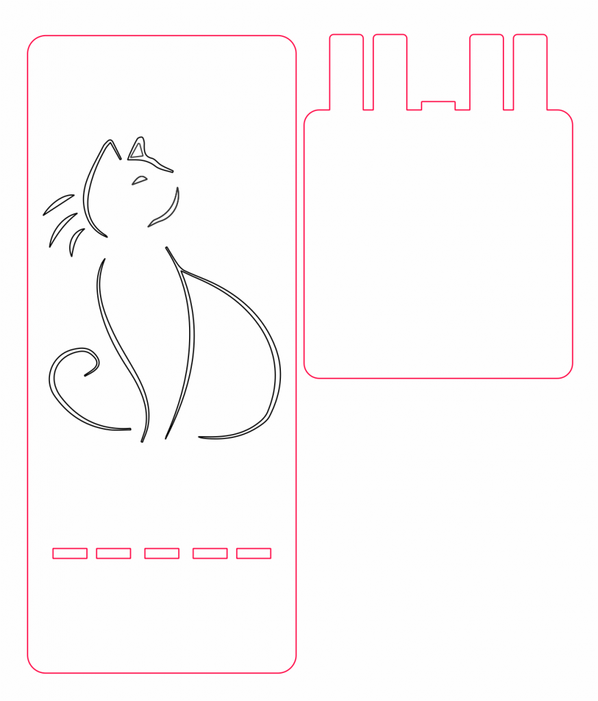 Base para celular «Gato» — vector para corte CNC