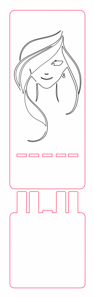 Base para celular «Mujer» — vector para corte CNC